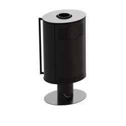 Piec wolnostojący KRATKI ERIK Ø 150 5,5 kW/N z czarnym termotec