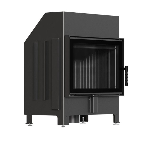 Kratki ZIBI ECO 9,9 kW Ø 180 z domykaniem i czarnym wyłożeniem – widok