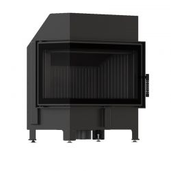 Kominek KRATKI ZIBI ECO 9,9 kW Ø 180 narożny lewy z domykaniem i czarnym wyłożeniem