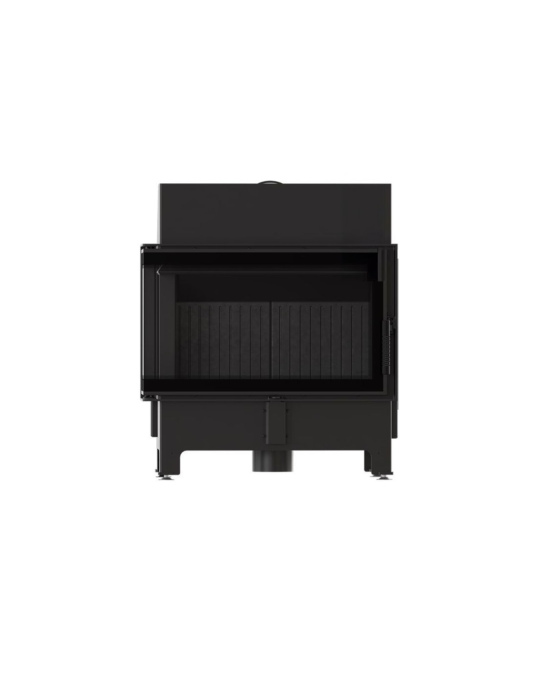 Kominek KRATKI ZIBI ECO 9,9 kW Ø 180 narożny lewy z domykaniem i czarnym wyłożeniem