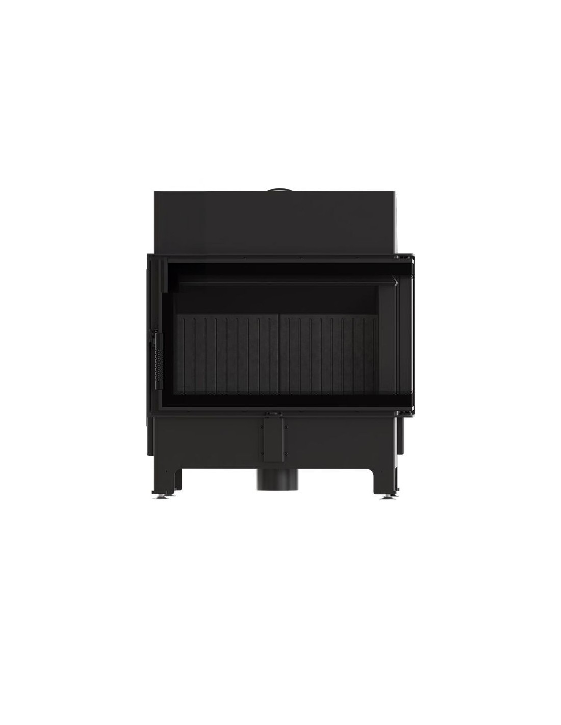 Kominek KRATKI ZIBI ECO 9,9 kW Ø 180 narożny lewy z domykaniem i czarnym wyłożeniem