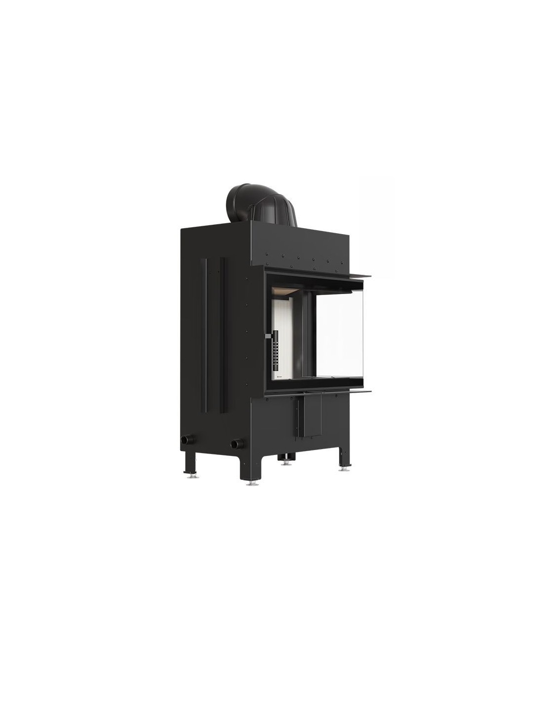 Kominek powietrzny stalowy KRATKI LUCY prawy 12 kW Ø 200