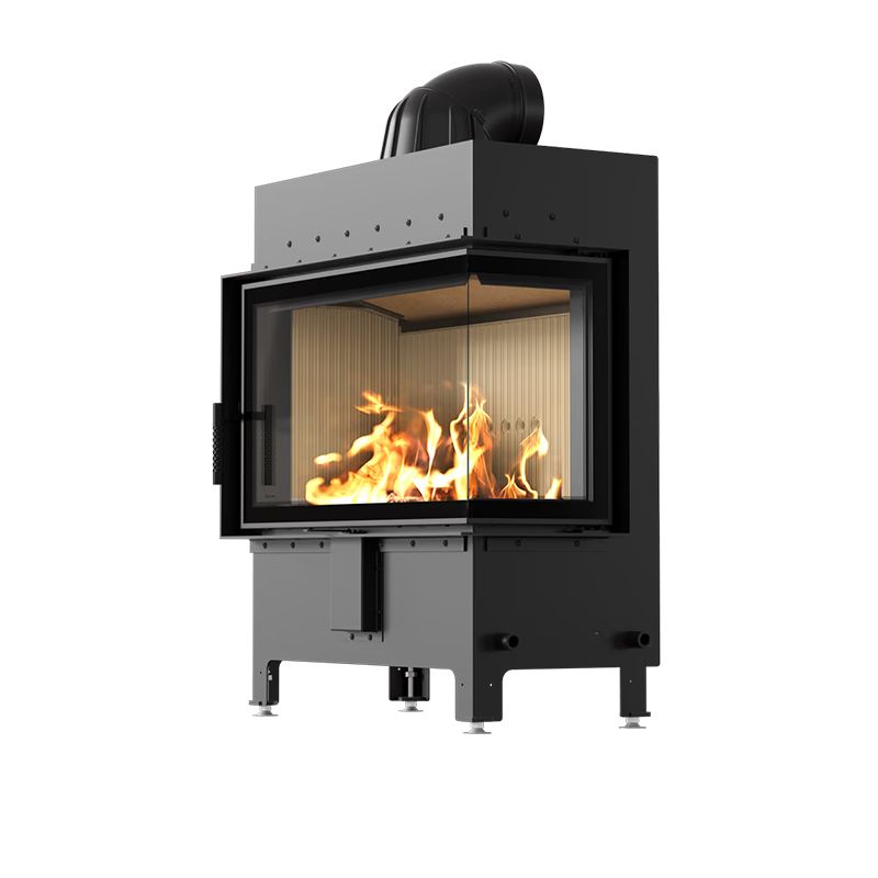 Kominek powietrzny stalowy KRATKI LUCY prawy 14 kW Ø 200