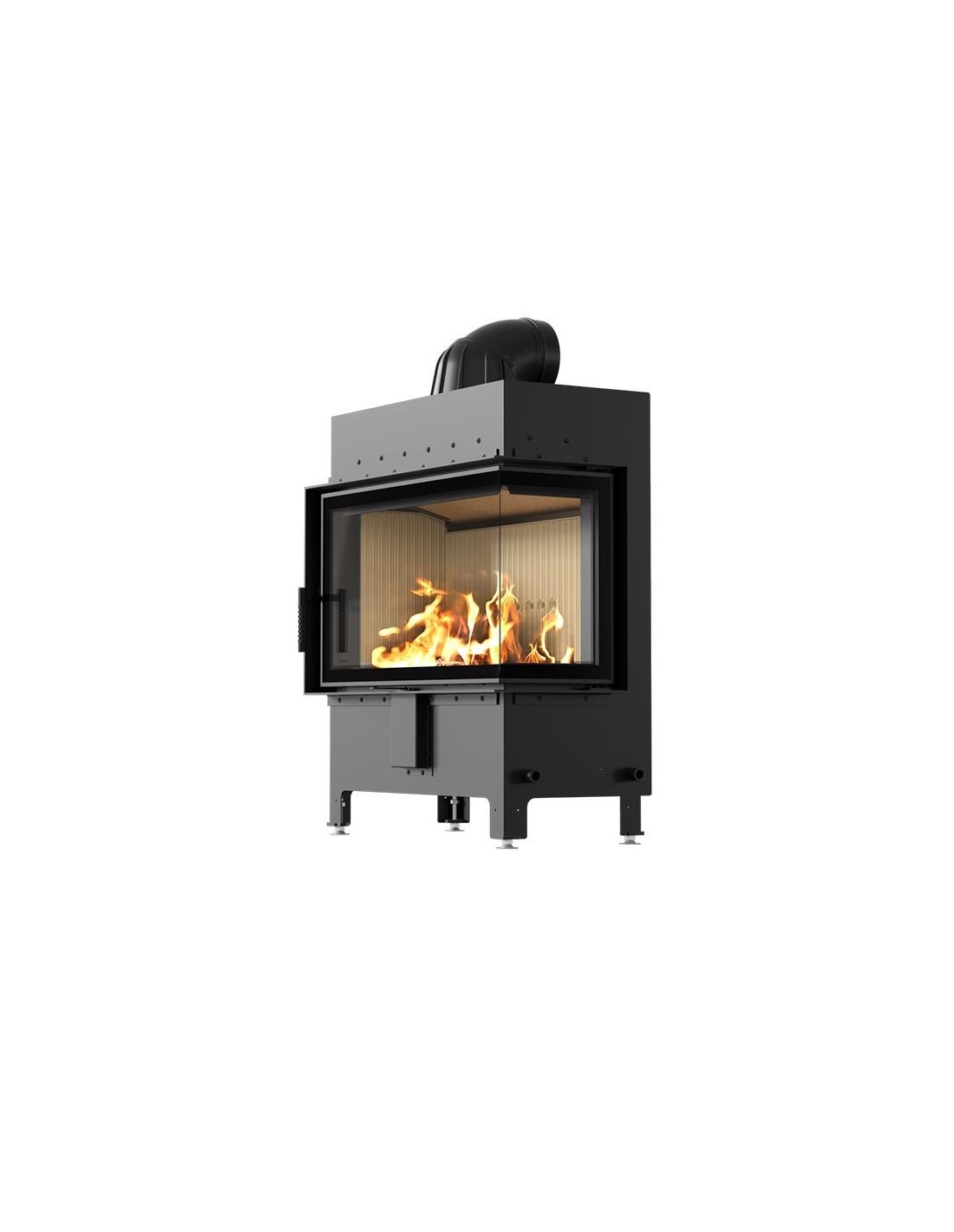 Kominek powietrzny stalowy KRATKI LUCY prawy 14 kW Ø 200