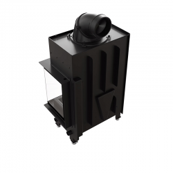 Kominek powietrzny stalowy KRATKI FLOKI S prawy 8 kW Ø 160