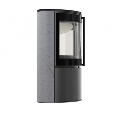 Stalowy piec wolnostojący BJORN Ø 150 7kW ozdobna ceramika akumulacyjna pokrywa stalowa