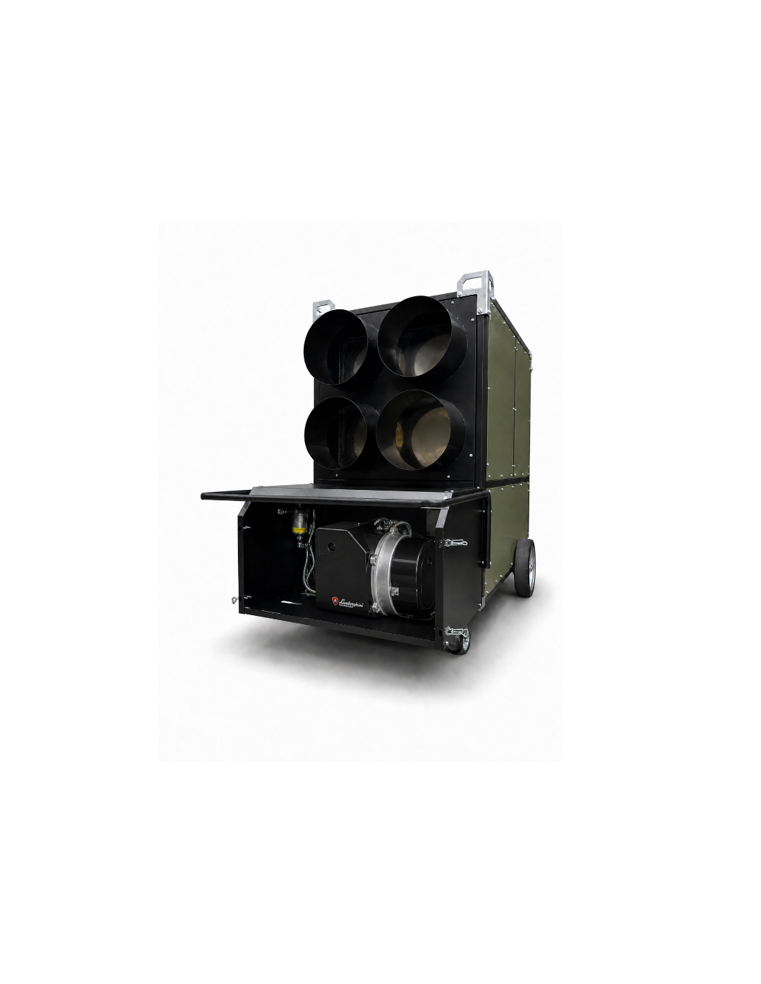 MTM 229 MV 229 kW z palnikiem olejowym NOVA 30 - nagrzewnica z odprowadzeniem spalin