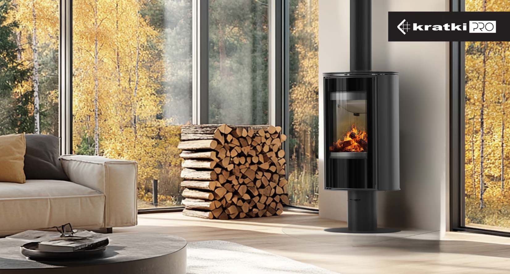 Wizualizacja pieca ERIK we wnętrzu