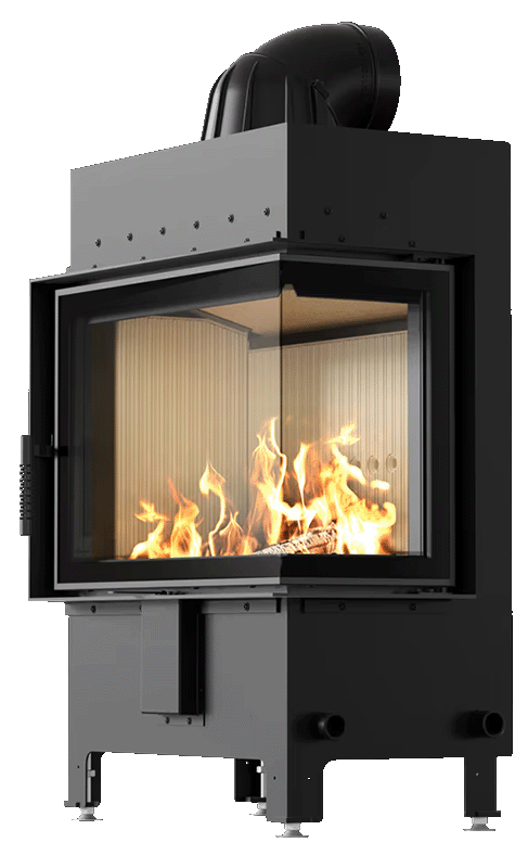 Kominek Kratki LUCY 12 Prawy z białym wyłożeniem