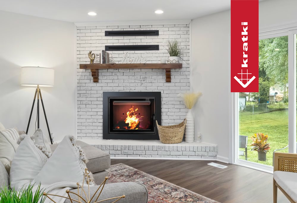 Wizualizacja kominka LUCY 12 we wnętrzu