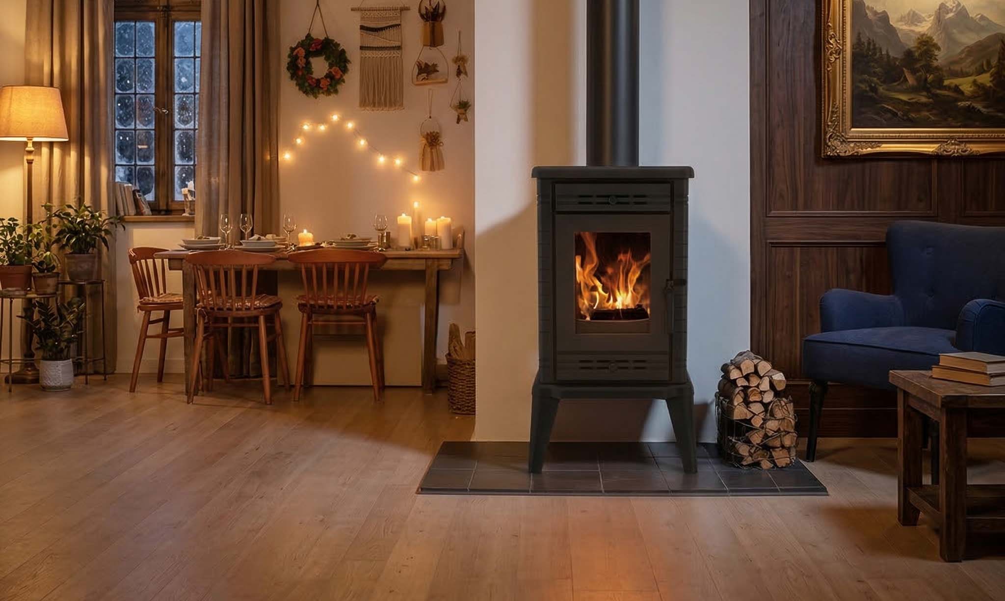 Wizualizacja pieca KOZA K10 we wnętrzu