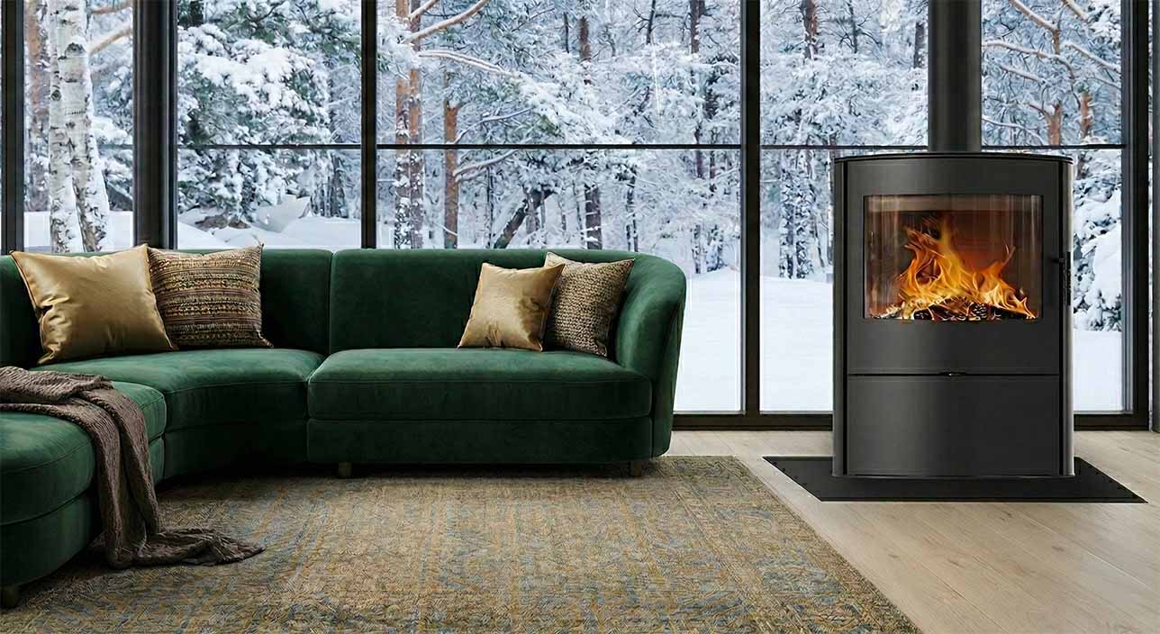 Wizualizacja pieca stalowego AB/S/2/ROLLO we wnętrzu