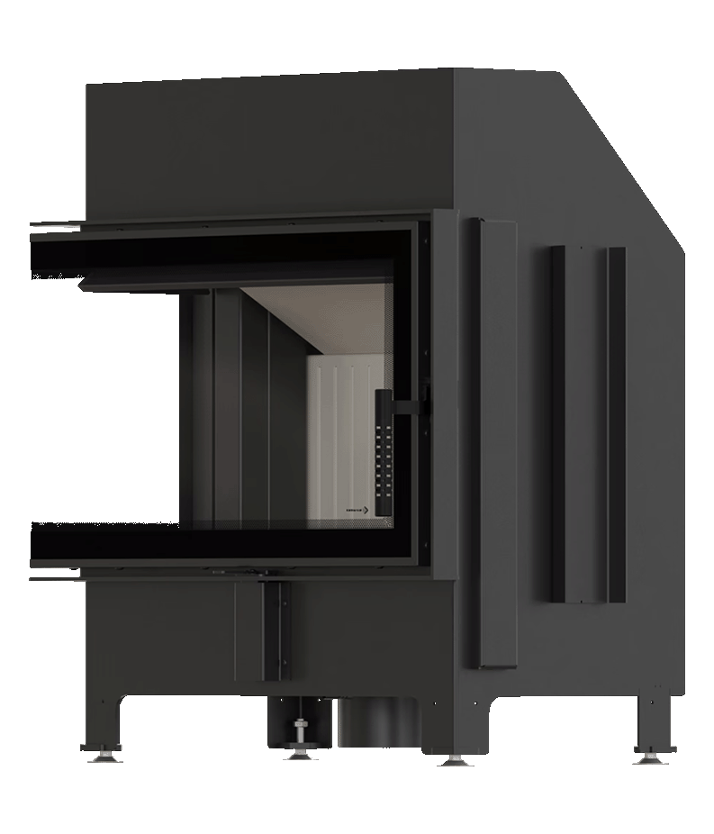 Wkład kominkowy narożny Kratki ZIBI ECO Prawy Biały