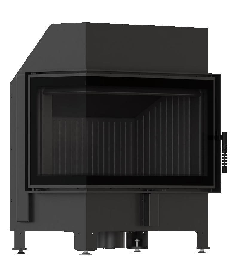 Wkład kominkowy narożny Kratki ZIBI ECO Lewy Czarny